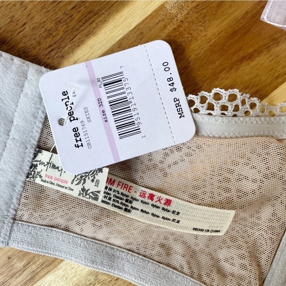Free People Starla Underwire Lace Demi Bra Skies - Picture 6 of 6
